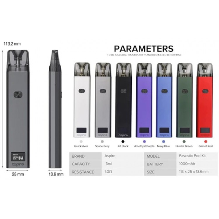 Aspire Favostix Pod Kit 1000mAh | אספייר פווסטיק קיט