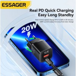 מטען לטלפון סלולרי מהיר 2 ערוצים Essager 20W