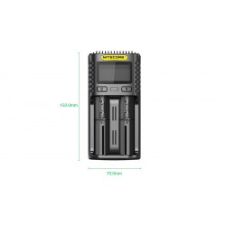 Nitecore UM2 2-slot Quick Charger with LCD Screen