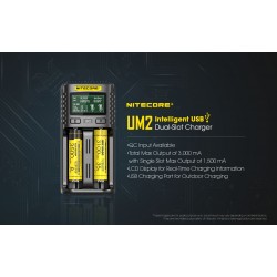 Nitecore UM2 מטען מהיר שני ערוצים