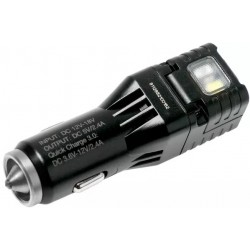 מטען מהיר לרכב QC3 כולל פנס נטען מתכוונן מובנה Nitecore VCL10