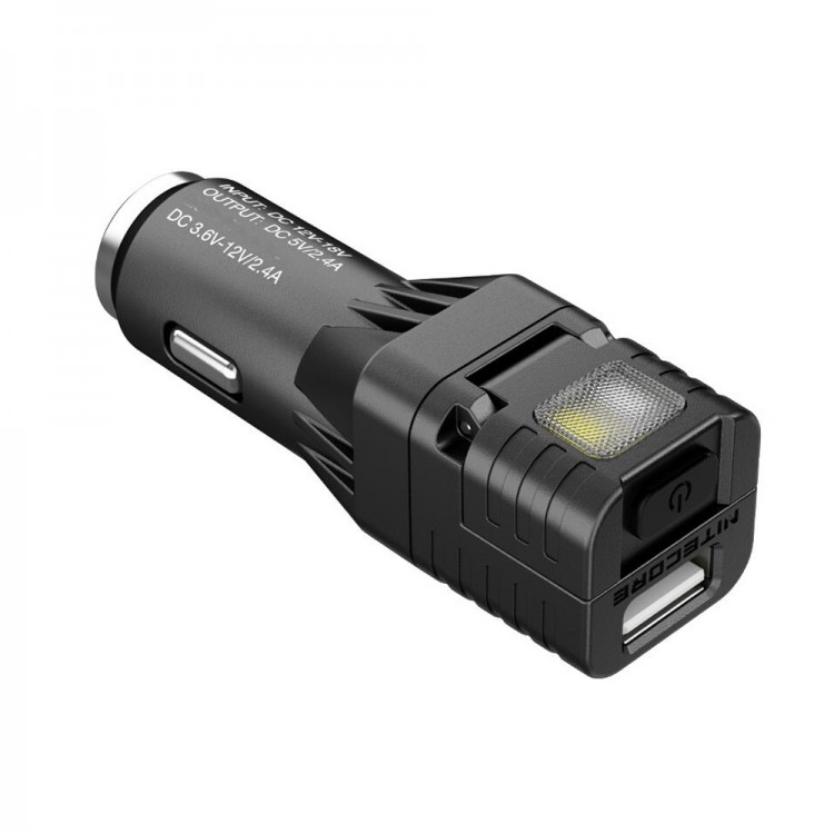 Nitecore VCL10 Quick Car Charger 3.0 with White & Red Flashlight