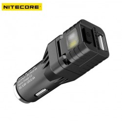 מטען מהיר לרכב QC3 כולל פנס נטען מתכוונן מובנה Nitecore VCL10