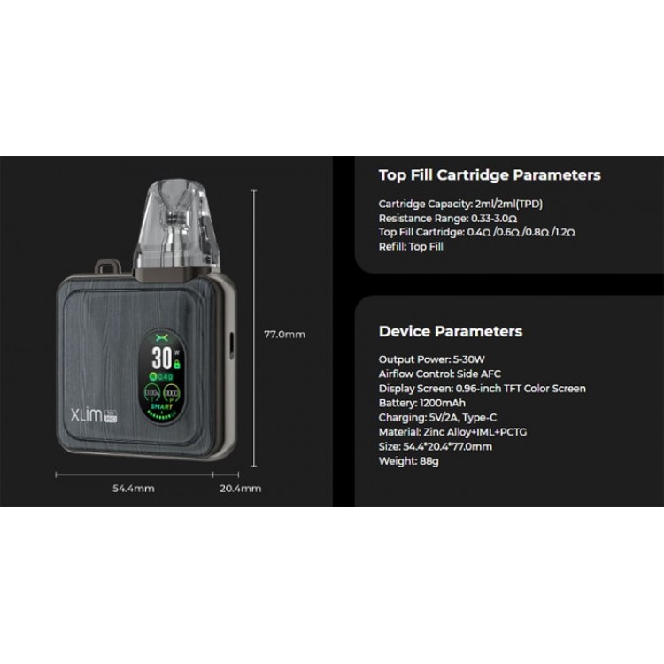 OXVA Xlim SQ Pro 1200mAh Pod Kit  | אוקסבה סלים סקיו פרו