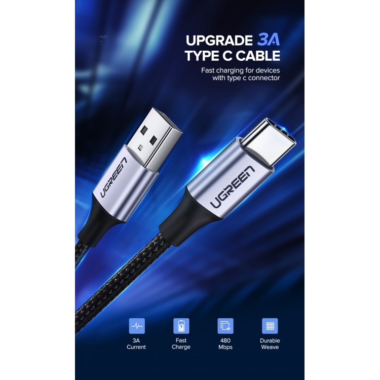  UGREEN USB Type C Cable for Xiaomi Samsung 3A Fast Charging